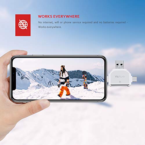 Vist Trail Game Camera Viewer for iPhone iPad Mac Android, Micro SD and SD Memory Card Reader for Wildlife Surveillance Photos and Videos on Smartphone