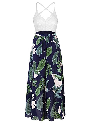 Blooming Jelly Femmes Halter Neck Deep V Asymétrique Floral Dress