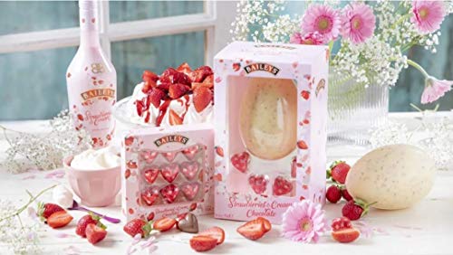 Baileys Strawberry & Cream Chocolate Selection ' Easter Egg Truffles 206g and Cream Hearts Gift Box 90g - Perfect for Easter and Valentines Celebrations