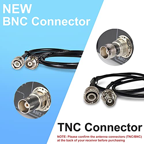Phenyx Pro PTU-71 BNC Antenna Kit, Two Connecting Cables 50cm/1.6FT For Front-Mounting Antennas, Metal Rack Plates Included