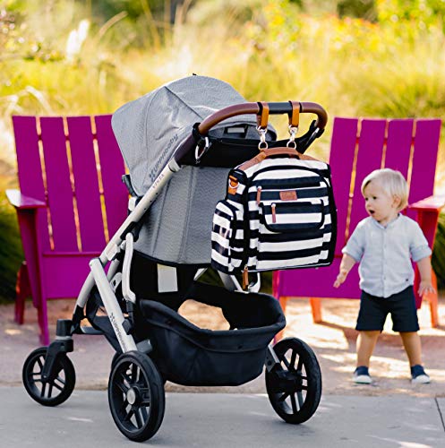 Convertible Diaper Bag by Blissly for Baby Girls, Boys, Twins, Moms & Dads. 13 Total Pockets Including 4 Thinsulate by 3M Insulated Bottle Pockets, Wipe Pocket, Stroller Straps & Changing Pad.
