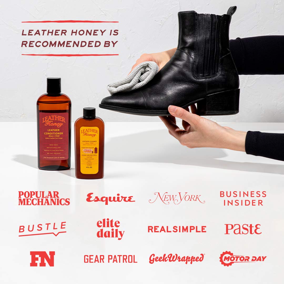 Leather Cleaner by Leather Honey: The Best Leather Cleaner for Vinyl and Leather Apparel, Furniture, Auto Interior, Shoes and Accessories. Concentrated Formula Makes 32 Ounces When Diluted!