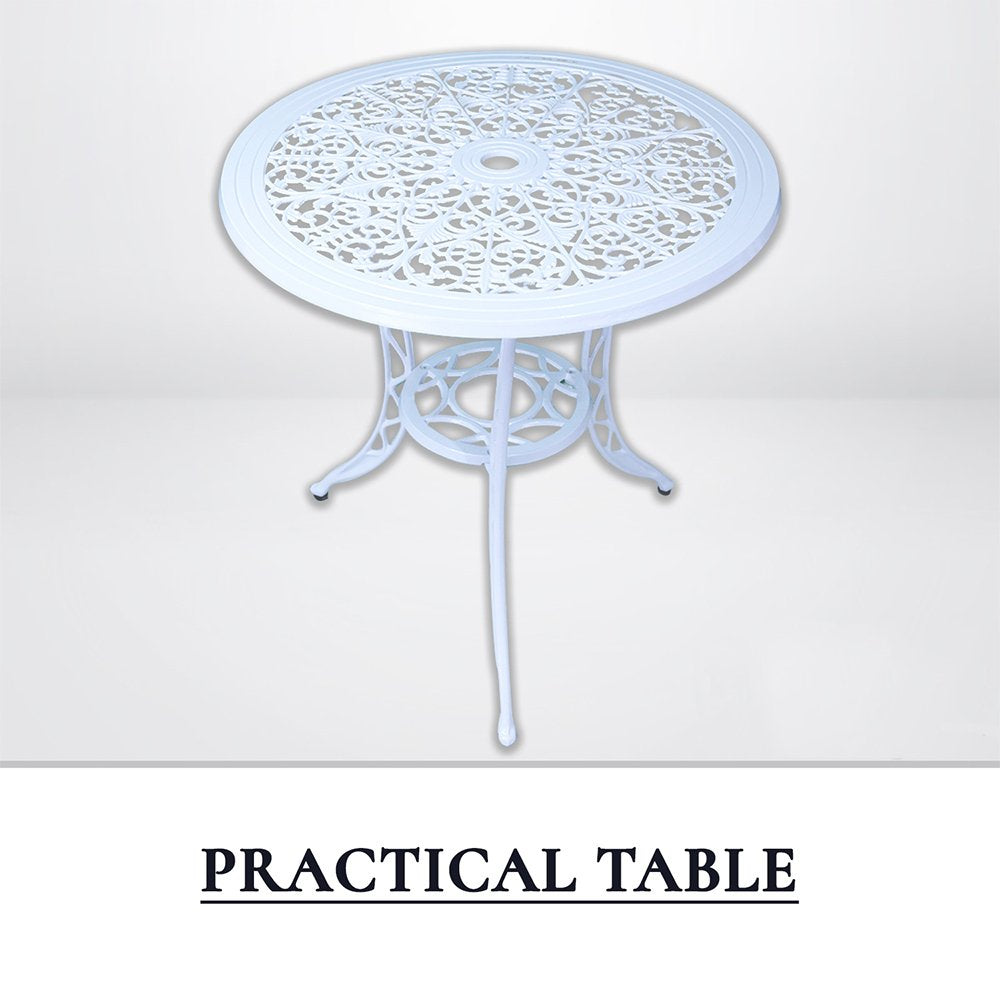 Outdoor Setting Cast Aluminium Bistro Table Chair Setting 3 pc Vintage Patio