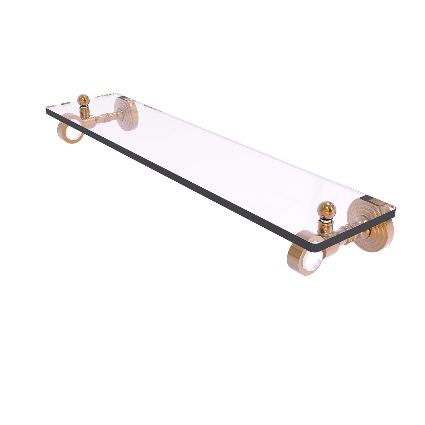 Allied Brass PG-1-16 Pacific Grove Collection 16 Inch Glass Shelf, Brushed Bronze