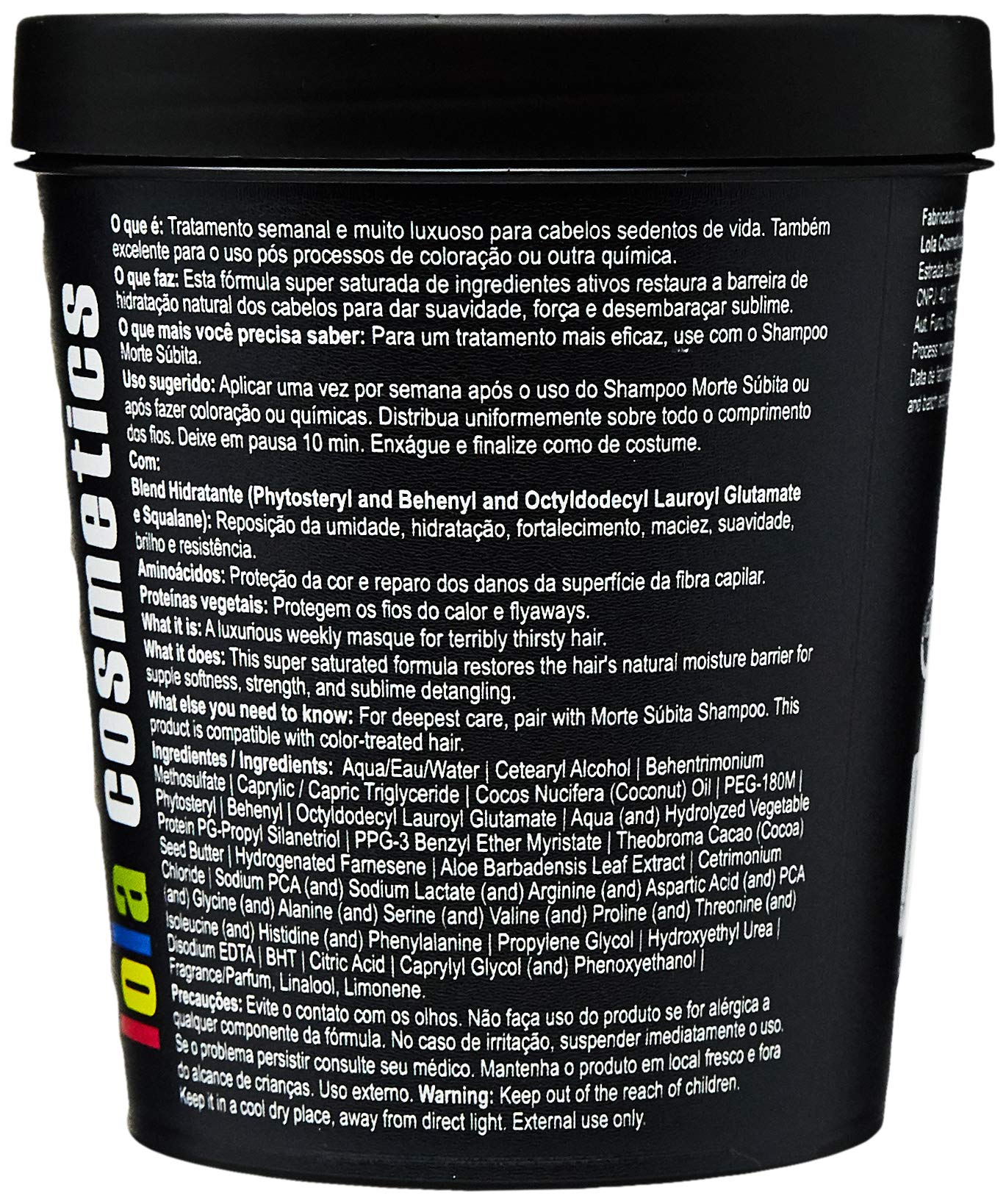 Máscara Super Hidratante Morte Súbita, Lola Cosmetics, 450g