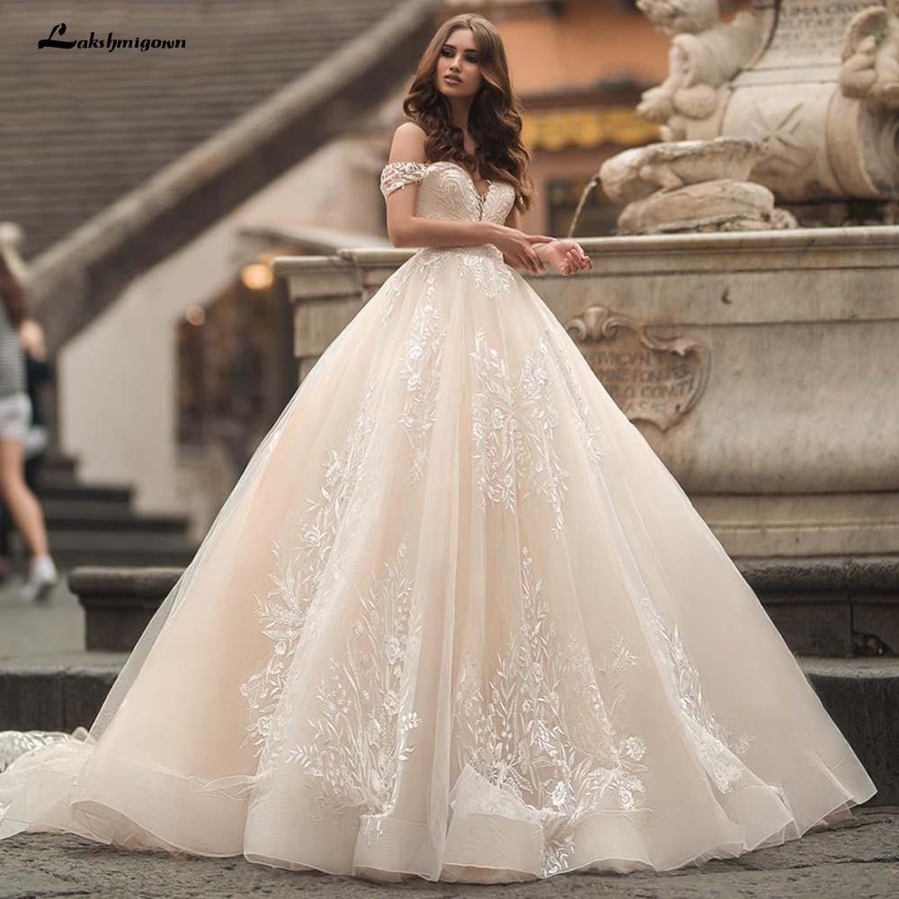 Lace Champagne Wedding Dress