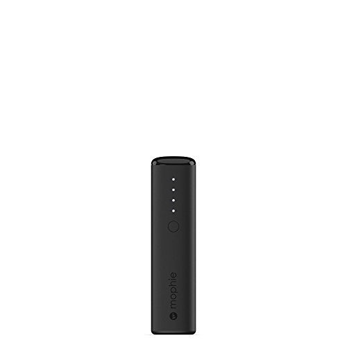 Mophie Power Bank, 2600mAh Portable Charger Ultra Compact External Battery PowerBank with 1 Amp High-Speed Charging (Genuine 2600mAh Capacity) - Black