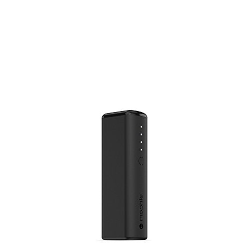 Mophie Power Bank, 2600mAh Portable Charger Ultra Compact External Battery PowerBank with 1 Amp High-Speed Charging (Genuine 2600mAh Capacity) - Black