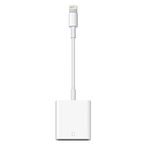 Ocamo OTG SD Card Reader Digital Camera Reader Adapter Cable for iPhone 5/6/7 and iPad White