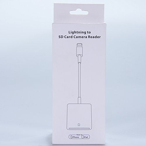 Ocamo OTG SD Card Reader Digital Camera Reader Adapter Cable for iPhone 5/6/7 and iPad White