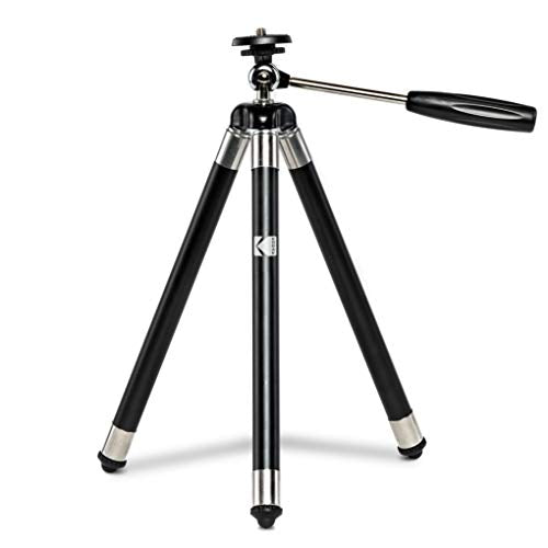 KODAK PhotoGear 42” Tripod | 8-Section Aluminum Stainless Steel Tripod w/Bluetooth Remote, Telescoping Leg-Lock Height Adjustment, 360° Ball Head, Rubber Feet, Smartphone Adapter E-Guide & Carry Case