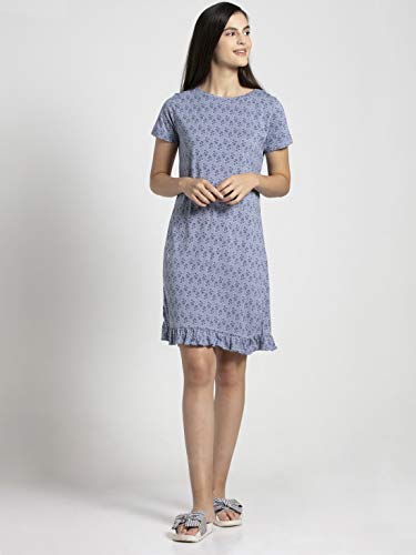 Jockey Cotton a-line Dress (RX25_Infinity Blue Assorted Prints_M)