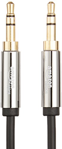AmazonBasics 3.5 mm Male to Male Stereo Audio Aux Cable, 4 Feet, 1.2 Meters