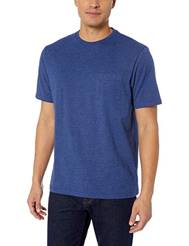 Amazon Essentials mens 2-Pack Regular-Fit Crew Pocket T-Shirt 2-pack Regular-fit Crew Pocket T-shirt Short Sleeve T-Shirt, Navy Heather, X-Small (Manufacturer Size: X-Small)