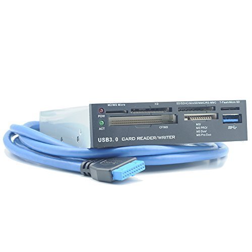 Qumox 3.5" All in one USB 3.0 and Internal Cards Reader 20pin Front Panel