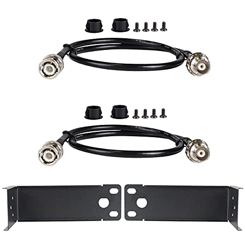 Phenyx Pro PTU-71 BNC Antenna Kit, Two Connecting Cables 50cm/1.6FT For Front-Mounting Antennas, Metal Rack Plates Included