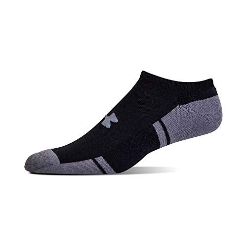 Under Armour Resistor 3.0 No Show Socks, 6-Pairs, Black/Graphite, Shoe Size: Mens 9-12.5, Womens 11-13