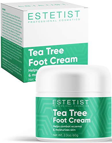 Tea Tree Oil Foot Cream for Dry Cracked Skin, Heel and Calluses, Athletes Foot - Helps with Scaly, Jock Itch and Itchy Skin - Foot Treatment Eczema Cream and Skin Moisturizer - Antifungal Foot Cream