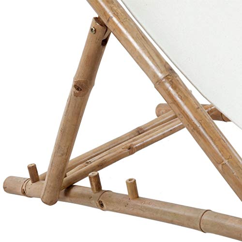 vidaXL Deck Chair Bamboo Folding Patio Garden Outdoor Reclining Sunlounger