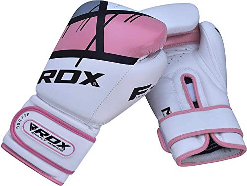 RDX Boxing Gloves for Training and Muay Thai, Maya Hide Leather Mitts for Fighting, Kickboxing, Sparring, EGO Glove for Punch Bag, Focus Pads, Thai Pad and Double End Ball Punching