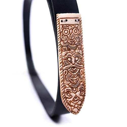 Viking Belt with Hand-Carved Bone Buckle