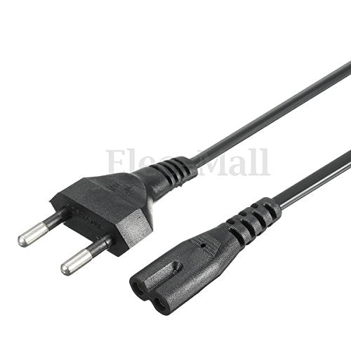TONGROU 0.6M EU 2-Prong Laptop Desktop Adapter AC Power Supply Cable Cord Lead 2 Pin