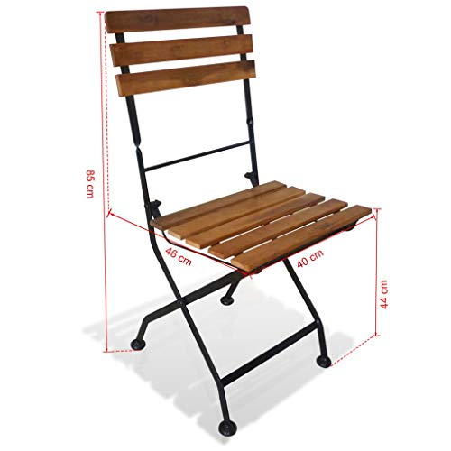 Festnight Folding Garden Chairs Outdoor Dining Chairs Cafe Chairs 2 pcs Acacia Wood