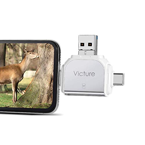 Vist Trail Game Camera Viewer for iPhone iPad Mac Android, Micro SD and SD Memory Card Reader for Wildlife Surveillance Photos and Videos on Smartphone