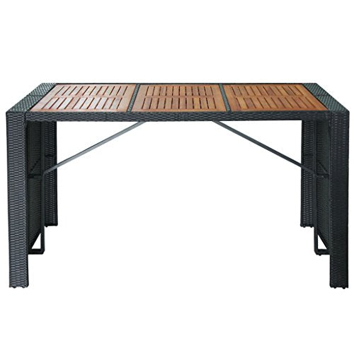 7 Piece Outdoor Dining Set with Cushions Poly Rattan Black