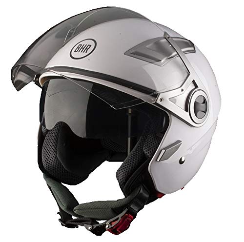 BHR 93317 Flip-Up Helmet, White, Large/Size : 59-60