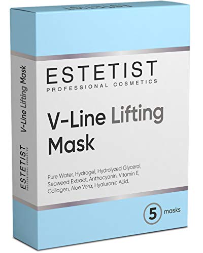 V Shaped Slimming Face Mask - Double Chin Reducer, Face Lift Tape Tightening Mask - Anti Aging, Anti Wrinkle, Firming, Jawline Slimmer (5 Pack)
