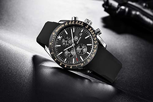 BENYAR - Stylish Wrist Watch for Men, Silicon Strap Watches, Perfect Quartz Movement, Waterproof and Scratch Resistant, Analog Chronograph Business Watches, Best Mens Gift.