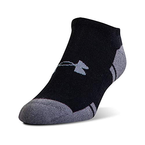 Under Armour Resistor 3.0 No Show Socks, 6-Pairs, Black/Graphite, Shoe Size: Mens 9-12.5, Womens 11-13