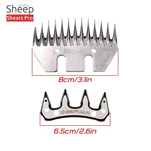 Sheep Shears Pro Clipper Blades Replacement Universal Sheep Cutter Blades Set (Blade and Cutter) with 2 x Sheep Clipper Oil Lubricant Bottles 6.8 Fl OZ (200ml)