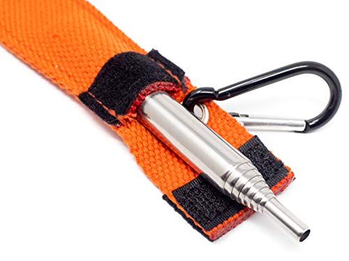 STEINBOCK7 Feuerstahl Bushcraft Pfeife Set – Magnesium Feuerstein am Paracord mit Anzünd Blasrohr und Signalpfeife
