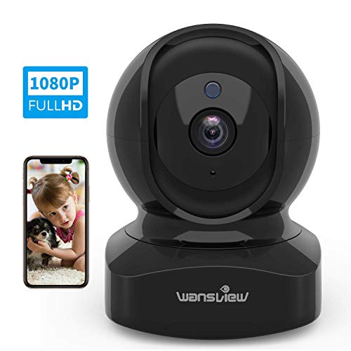 Wansview Wireless Security Camera, IP Camera 1080P HD, WiFi Home Indoor Camera for Baby/Pet/Nanny, Motion Detection, 2 Way Audio Night Vision, Works with Alexa, with TF Card Slot and Cloud