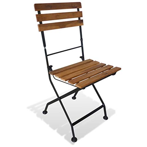 Festnight Folding Garden Chairs Outdoor Dining Chairs Cafe Chairs 2 pcs Acacia Wood