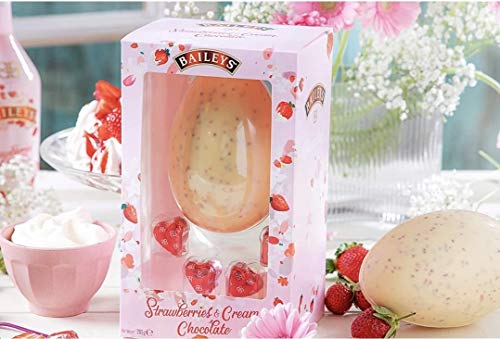 Baileys Strawberry & Cream Chocolate Selection ' Easter Egg Truffles 206g and Cream Hearts Gift Box 90g - Perfect for Easter and Valentines Celebrations