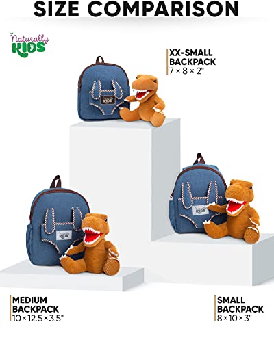 Naturally KIDS Backpack - Toddler Backpack for Girls Boys w Stuffed Animal - Gifts for 3 4 5 6 7 Year Old Boys Toys