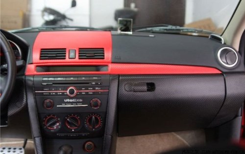 2002-2004 MERCEDES BENZ C32 AMG RED Carbon Fiber Hood Dash Mirror Roof Wrap Sheet Vinyl Decal 48'' x 60'' 2003 02 03 04 MERCEDES-BENZ W203