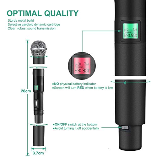 Wireless Microphone System, Phenyx Pro 8-Channel UHF Cordless Mic Set With Eight Handheld Mics