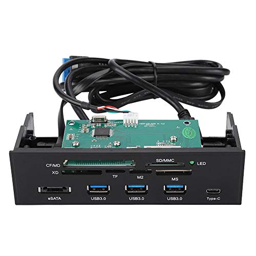 Garsent Internal Card Reader, 5.25inches Multifunction Internal Card Reader Dashboard PC Front Panel Support M2, MSO, SD, MS, XD, 64G CF Card.