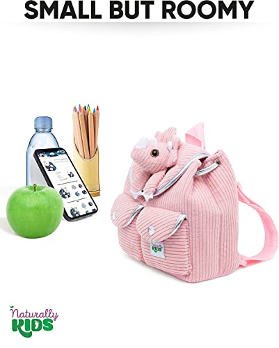 Naturally KIDS Backpack - Toddler Backpack for Girls Boys w Stuffed Animal - Gifts for 3 4 5 6 7 Year Old Boys Toys