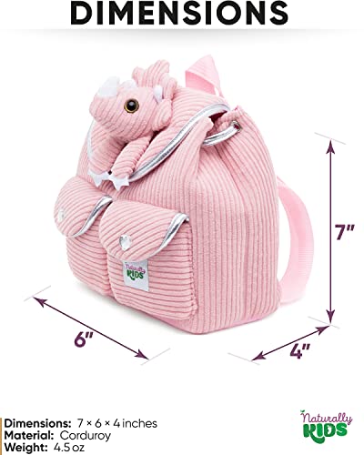 Naturally KIDS Backpack - Toddler Backpack for Girls Boys w Stuffed Animal - Gifts for 3 4 5 6 7 Year Old Boys Toys
