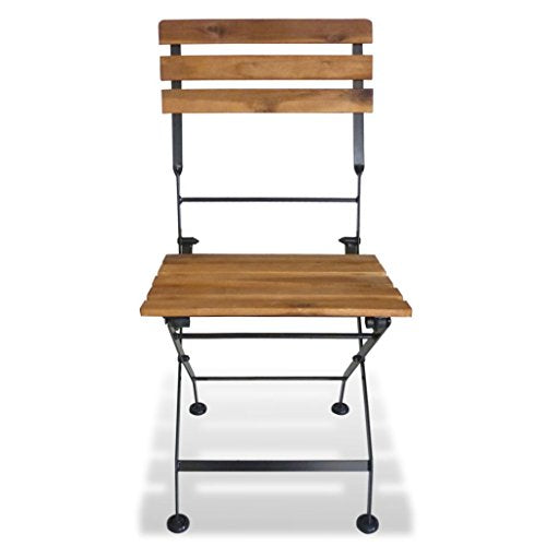 Festnight Folding Garden Chairs Outdoor Dining Chairs Cafe Chairs 2 pcs Acacia Wood