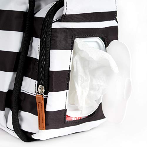 Convertible Diaper Bag by Blissly for Baby Girls, Boys, Twins, Moms & Dads. 13 Total Pockets Including 4 Thinsulate by 3M Insulated Bottle Pockets, Wipe Pocket, Stroller Straps & Changing Pad.