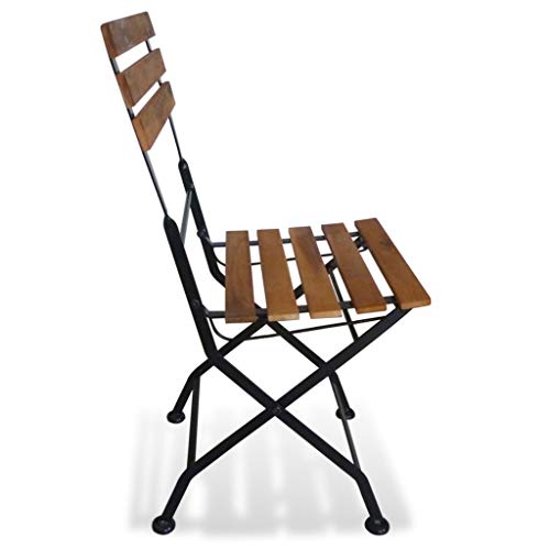 Festnight Folding Garden Chairs Outdoor Dining Chairs Cafe Chairs 2 pcs Acacia Wood