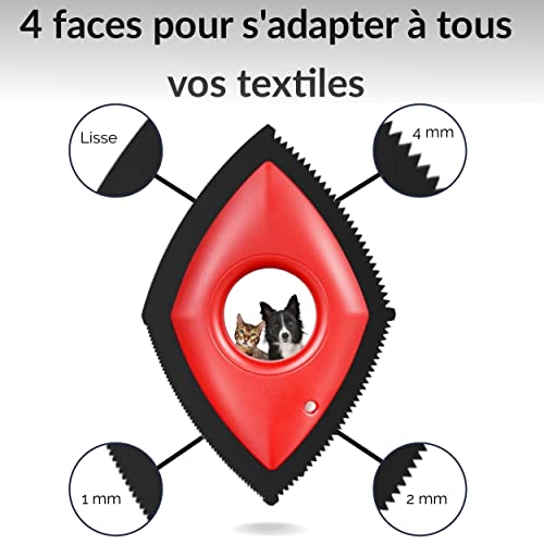 Brosse Anti Poils Chien Chat | Nettoyeur De Tapis | Enlève Poil Et Bouloche des Tapis, Vêtements, Canapé, Voiture Difficile D'accès. Rasoir Anti Bouloches Ramasse raclette Lint Remover Réutilisable