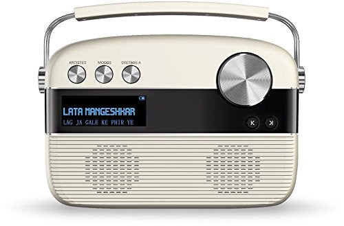 Saregama Carvaan Hindi - Portable Music Player with 5000 Preloaded Songs, FM/ BT/AUX (Porcelain White)