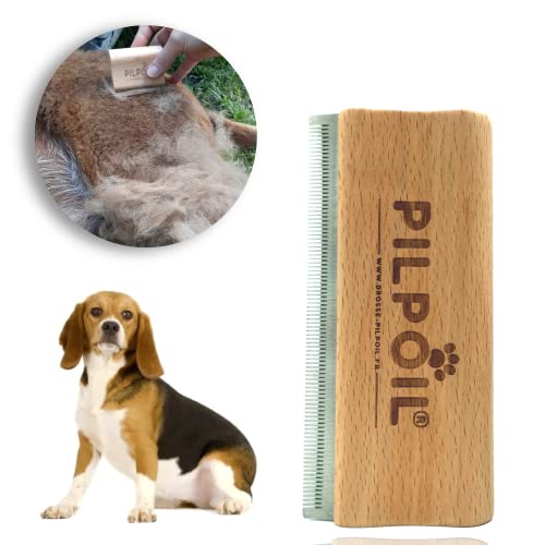 pilpoil Nouveau: Brosse Taille M 10cm Brosse étrille Anti-Poils Chien/Chat/Cheval/Lapin Anti-mue, élimine 95% sous Poil Peigne Magique Anti-Poils - Outil toilettage Pro